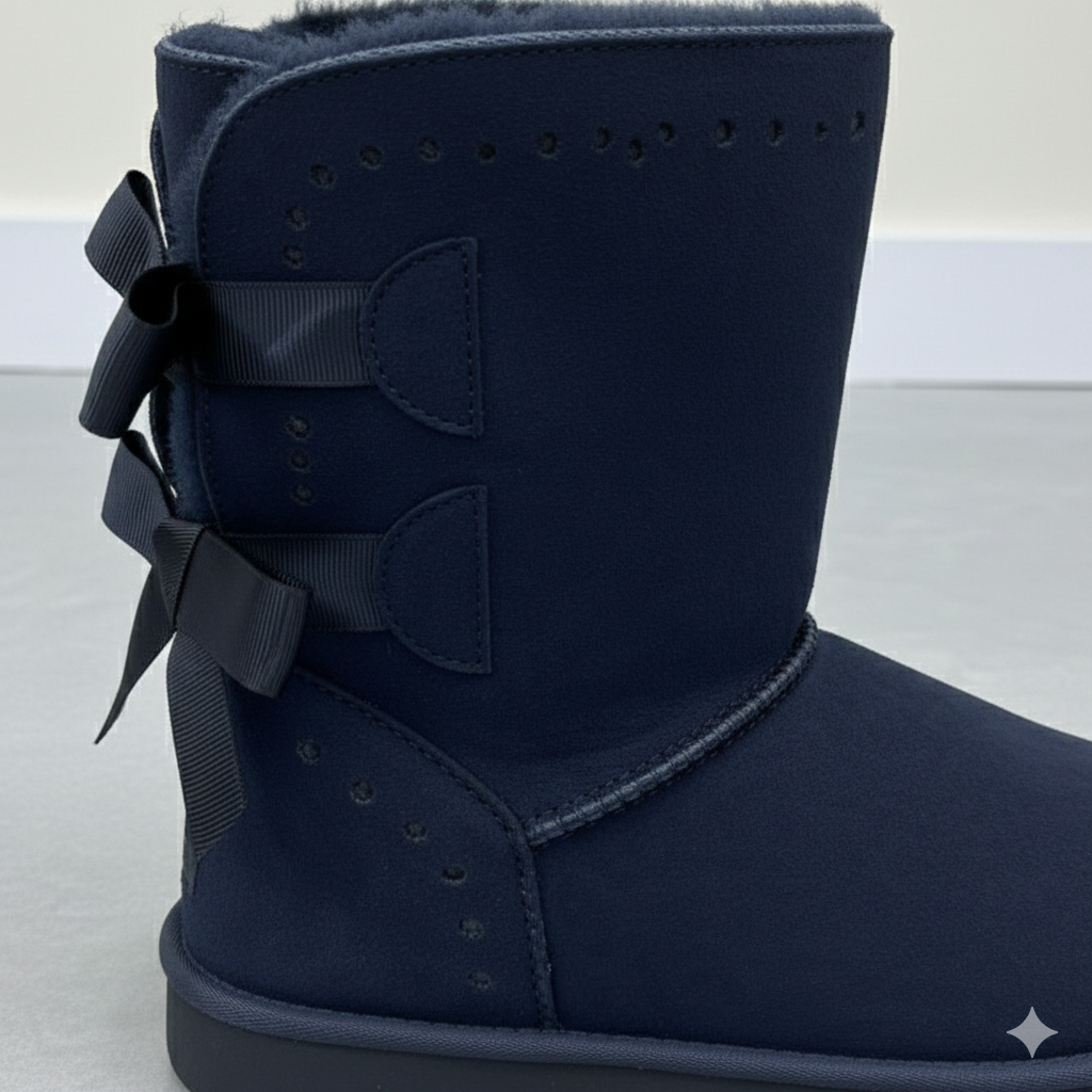 Bottines d'hiver confortables pour femmes, doublées de fourrure et ornées d'un nœud – Chaudes, élégantes et confortables
