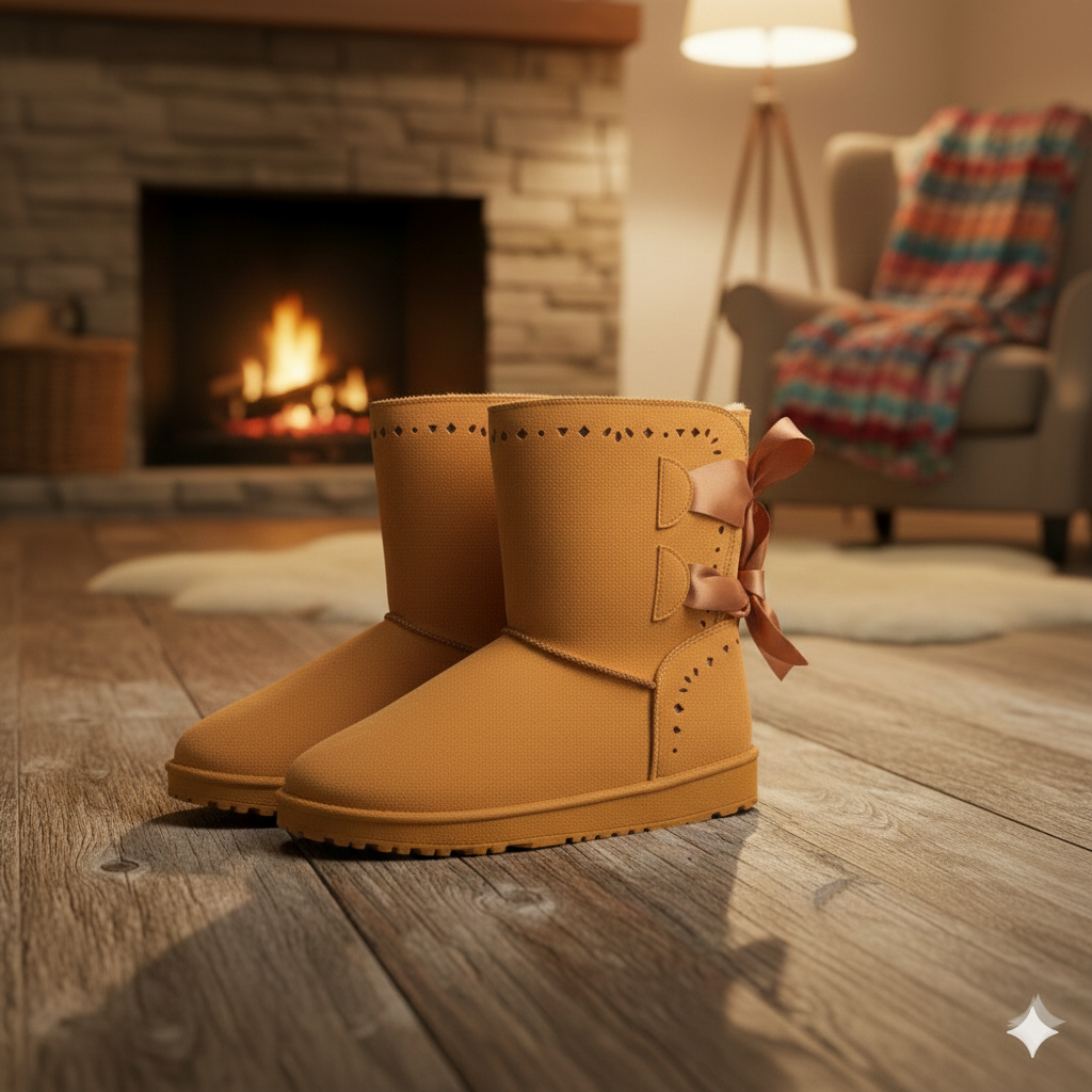 Bottines d'hiver confortables pour femmes, doublées de fourrure et ornées d'un nœud – Chaudes, élégantes et confortables