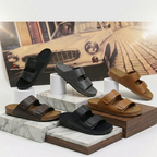 Men’s Dual Strap Comfort Sandals – Adjustable Casual Slip-On