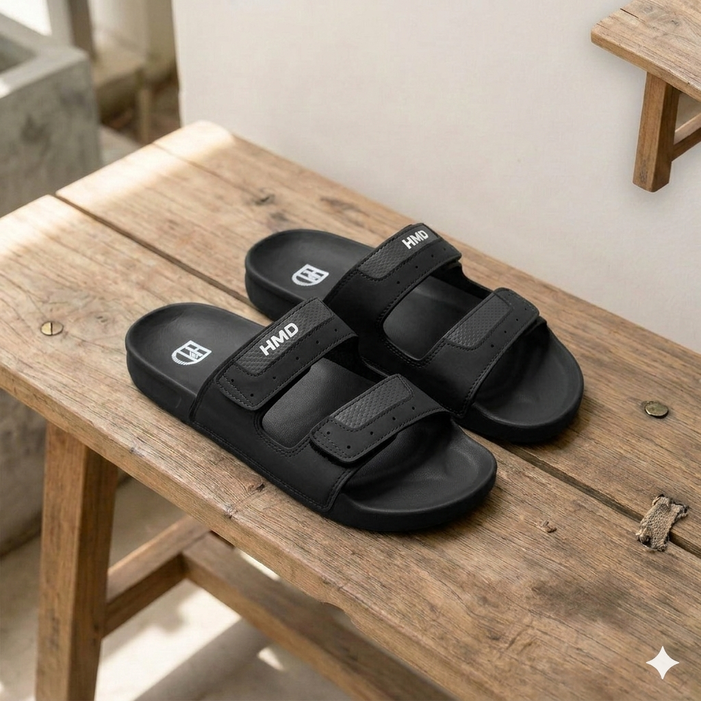Men’s Dual-Strap Comfort Slide Sandals – Lightweight Casual Slip-On