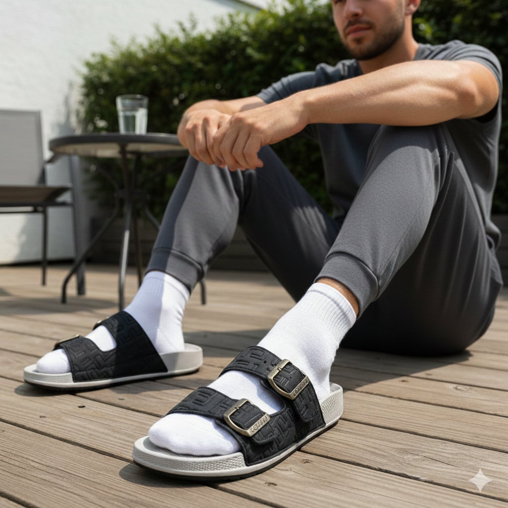 Sandales orthopédiques de récupération confortables avec brides à boucle réglables