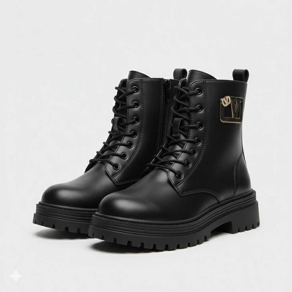 Bottines à plateforme pour femmes, lacets, style décontracté, confortables au quotidien
