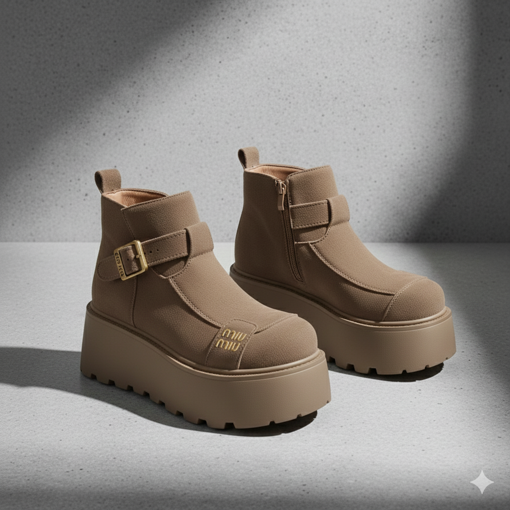 Chaussures élégantes et décontractées pour femmes, à semelle compensée et bride à boucle.