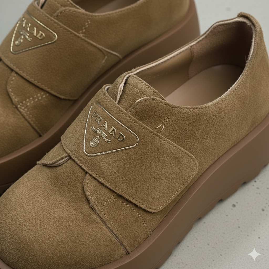 Chaussures décontractées à plateforme pour femmes – Tige en daim, bride à scratch, semelle épaisse, chaussures confortables et tendance au quotidien