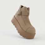 Chaussures élégantes et décontractées pour femmes, à semelle compensée et bride à boucle.