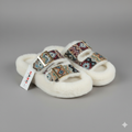 Pantoufles à double boucle en fausse fourrure pour femmes - Bouts fermés et chauds