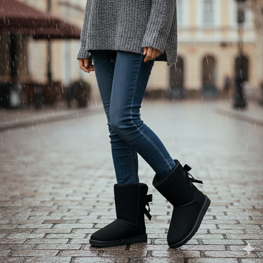 Bottines d'hiver confortables pour femmes, doublées de fourrure et ornées d'un nœud – Chaudes, élégantes et confortables