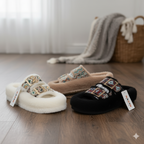 Pantoufles à double boucle en fausse fourrure pour femmes - Bouts fermés et chauds
