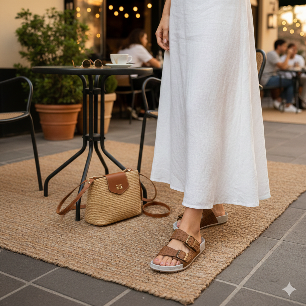 Sandales orthopédiques de récupération confortables avec brides à boucle réglables