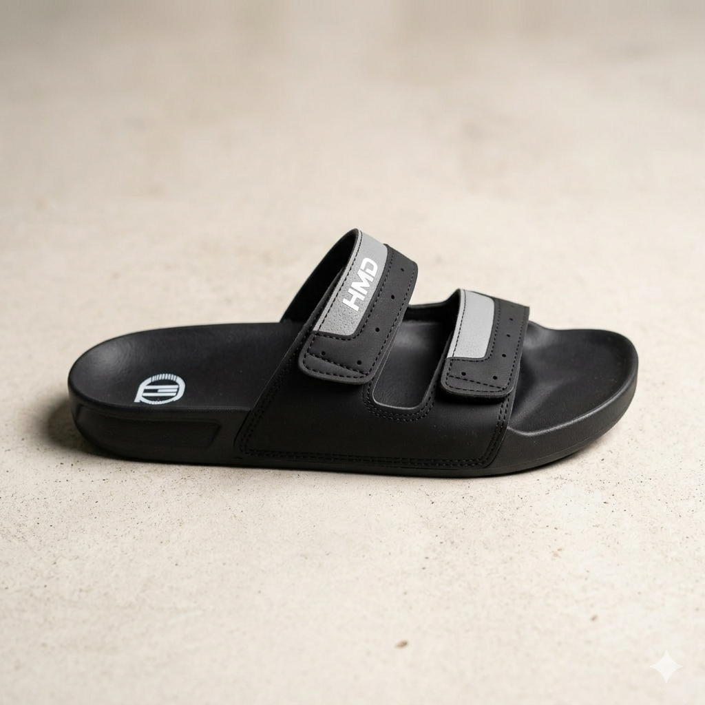 Men’s Dual-Strap Comfort Slide Sandals – Lightweight Casual Slip-On