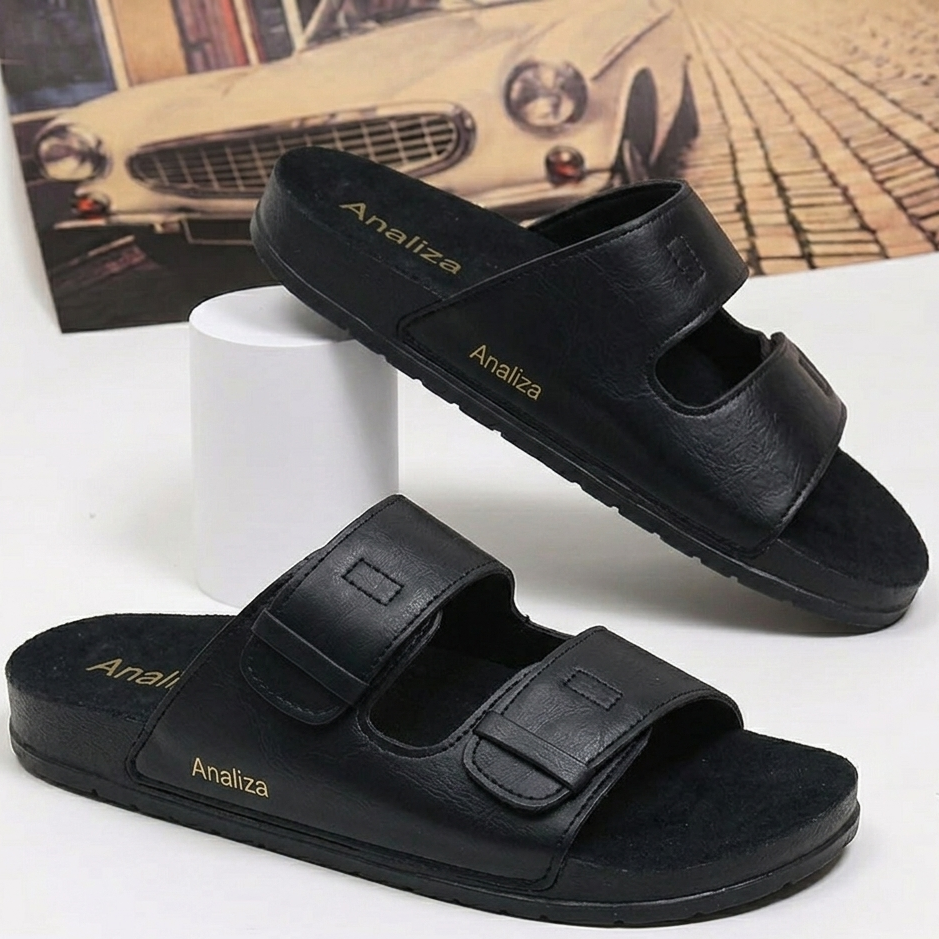 Men’s Dual Strap Comfort Sandals – Adjustable Casual Slip-On