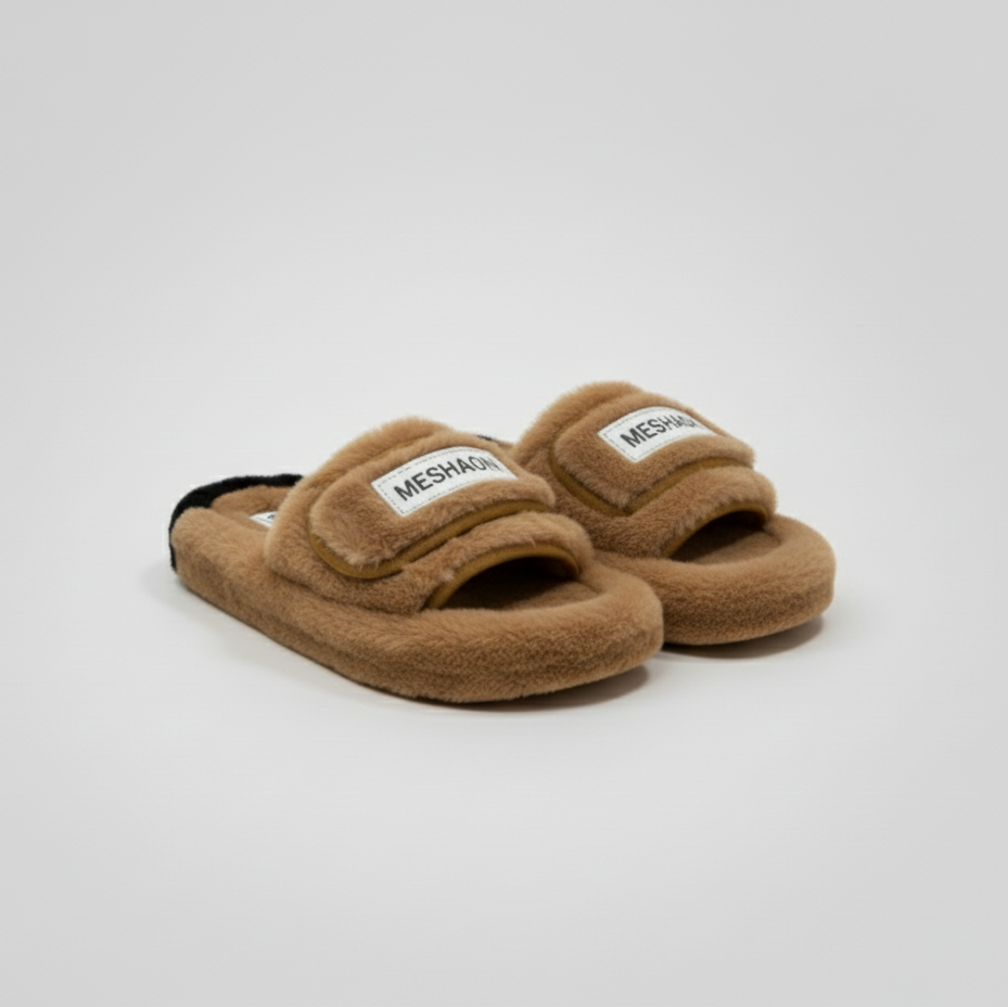 Chaussons de maison pour femmes avec bride moelleuse - Chauds et confortables grâce à leur large bride