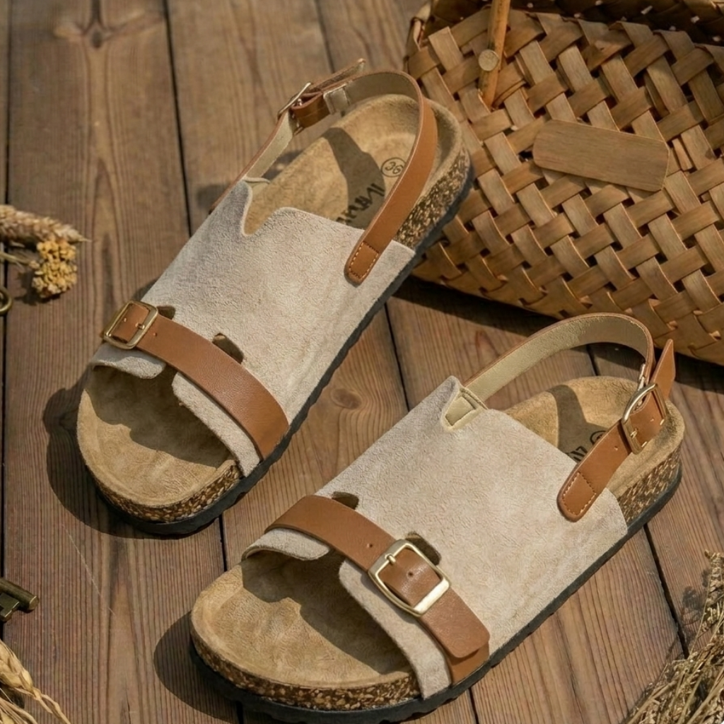🌸 Elegant Comfort Buckle Sandals for Women – Summer Essential