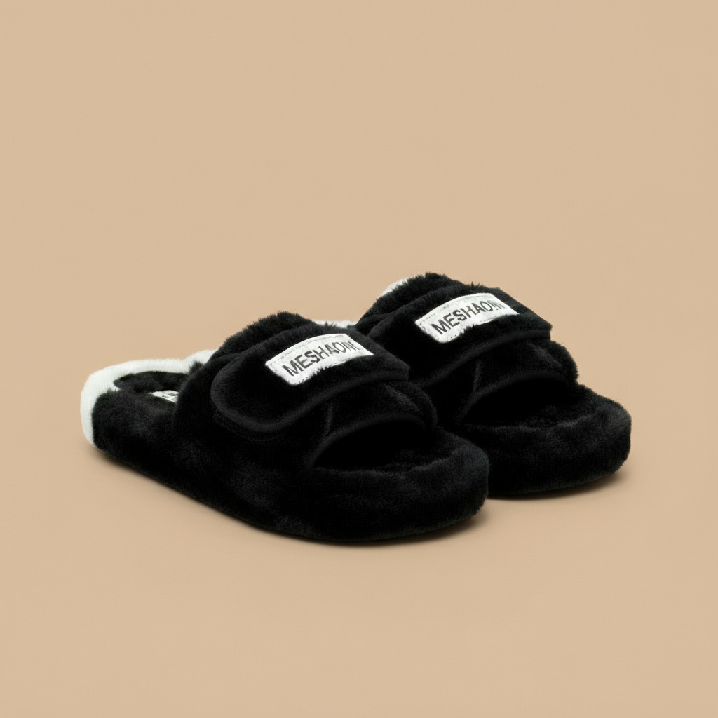 Chaussons de maison pour femmes avec bride moelleuse - Chauds et confortables grâce à leur large bride