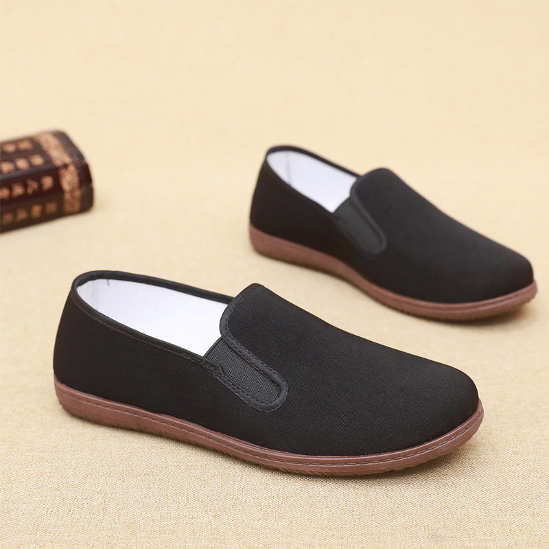 Chaussures en toile pour hommes, style ancien de Pékin – Chaussures de travail décontractées, souples, respirantes et antidérapantes, printemps et automne.