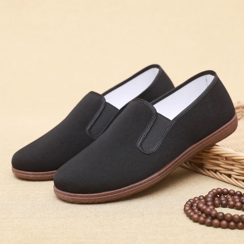 Chaussures en toile pour hommes, style ancien de Pékin – Chaussures de travail décontractées, souples, respirantes et antidérapantes, printemps et automne.