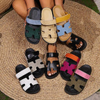 Chaussons d'été tendance pour femmes – Bride épaisse, Velcro, doux et confortables