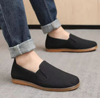 Chaussures en toile pour hommes, style ancien de Pékin – Chaussures de travail décontractées, souples, respirantes et antidérapantes, printemps et automne.