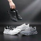 Men's running shoes with simple design, breathable, low-cut, non-slip rubber sole, lightweight fabric