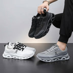 Men's running shoes with simple design, breathable, low-cut, non-slip rubber sole, lightweight fabric
