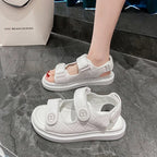 Sandales à plateforme de style coréen pour femmes – Chaussures de plage décontractées 2024