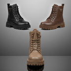 Bottines à lacets à semelle épaisse pour femmes