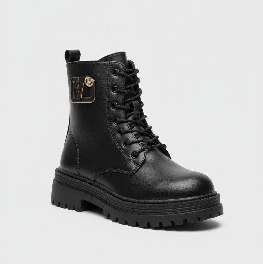 Bottines à plateforme pour femmes, lacets, style décontracté, confortables au quotidien
