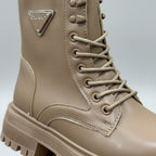 Bottines à lacets à semelle épaisse pour femmes