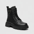 Bottines à lacets à semelle épaisse pour femmes