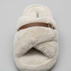 Chaussons en peluche pour femmes : chaudes, respirantes, à bout ouvert et à boucle