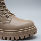 Bottines à lacets à semelle épaisse pour femmes