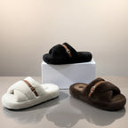 Chaussons en peluche pour femmes : chaudes, respirantes, à bout ouvert et à boucle