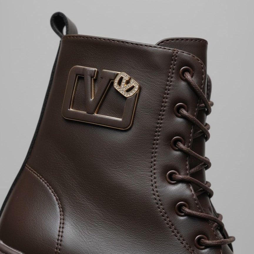 Bottines à plateforme pour femmes, lacets, style décontracté, confortables au quotidien