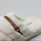 Chaussons en peluche pour femmes : chaudes, respirantes, à bout ouvert et à boucle