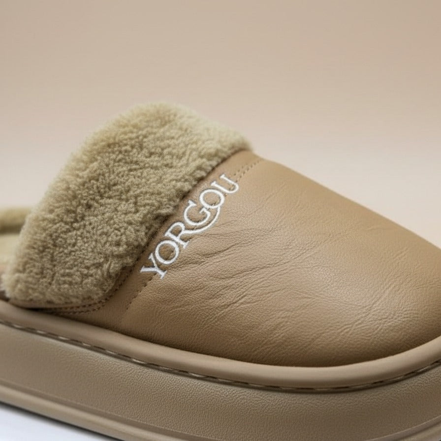 Chaussons en forme de sabots doublés en polaire pour femmes - Pieds au chaud, plateforme épaisse