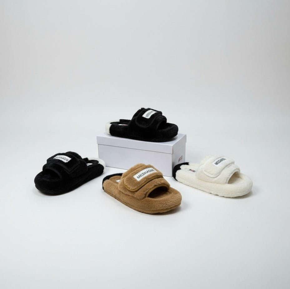 Chaussons de maison pour femmes avec bride moelleuse - Chauds et confortables grâce à leur large bride