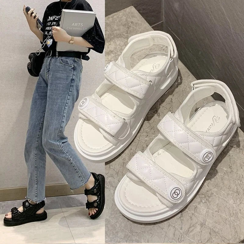 Sandales à plateforme de style coréen pour femmes – Chaussures de plage décontractées 2024