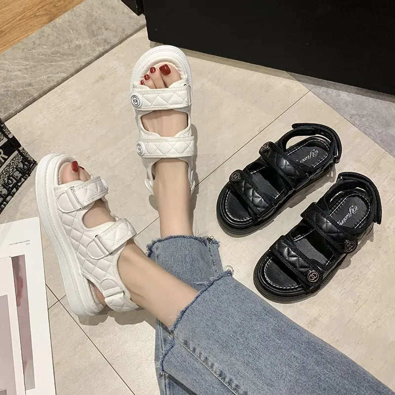 Sandales à plateforme de style coréen pour femmes – Chaussures de plage décontractées 2024
