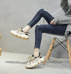 Chaussures d'été à semelle épaisse pour femme. Chaussures décontractées à lacets plates et confortables.